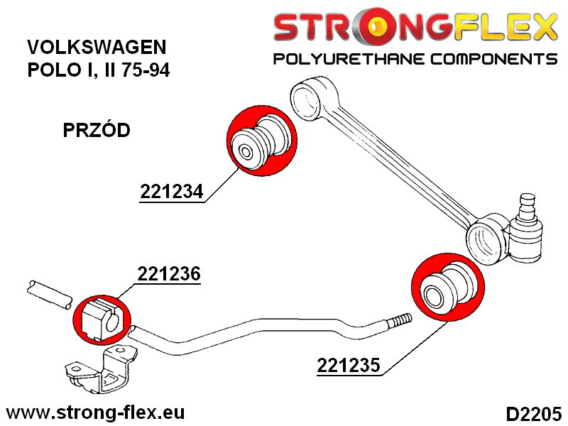 Kit de buisson de suspension avant Sport