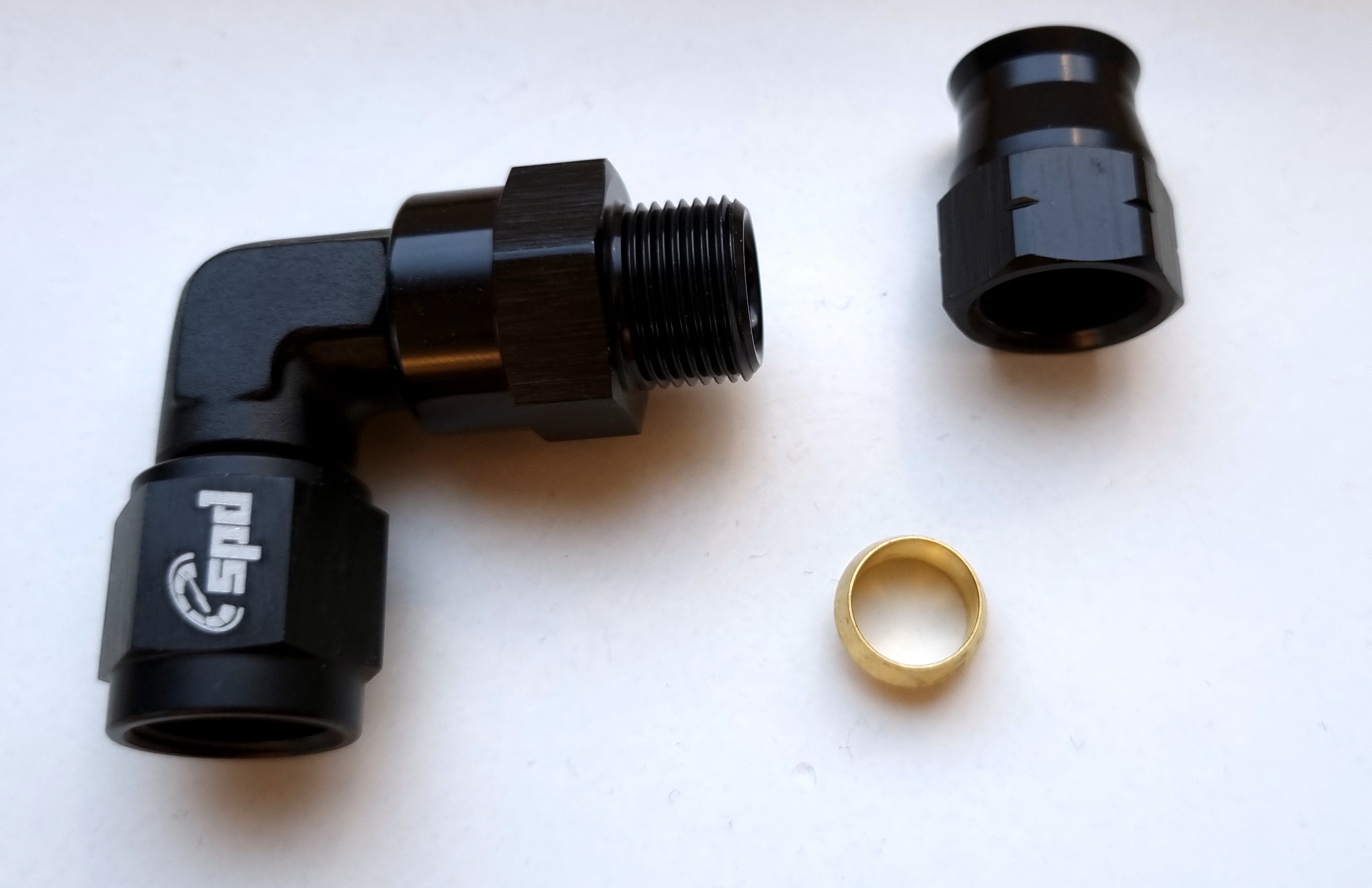 AN6 - 3/8" Tube d'aluminium femelle coupleur - 90 °