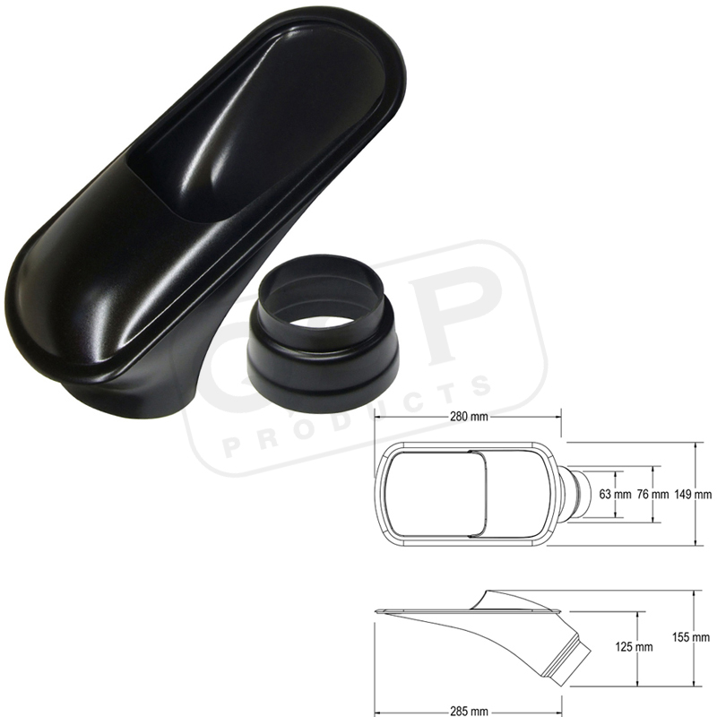 Inlet 63 + 76mm Noir