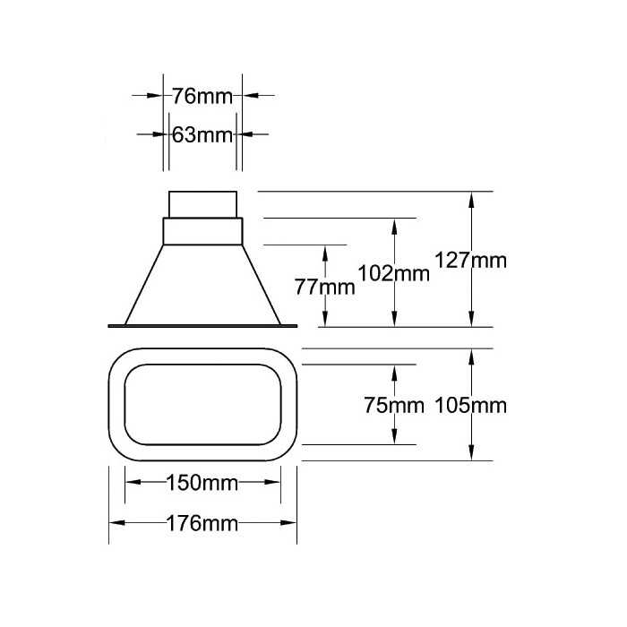Inlet 63 + 76mm Noir
