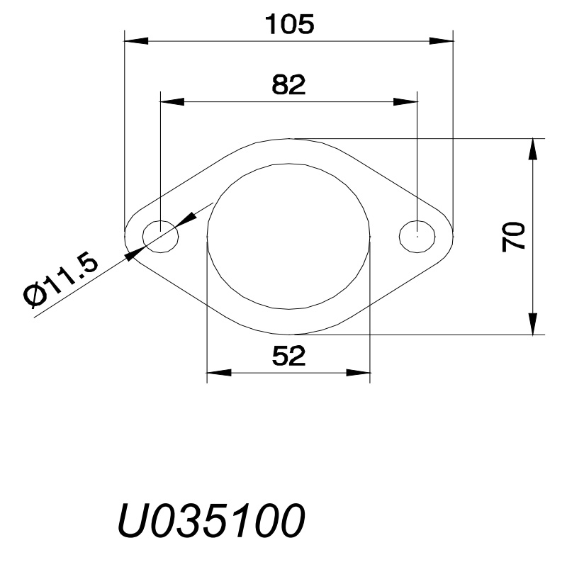 Bride de tube 2 pouces (51mm)