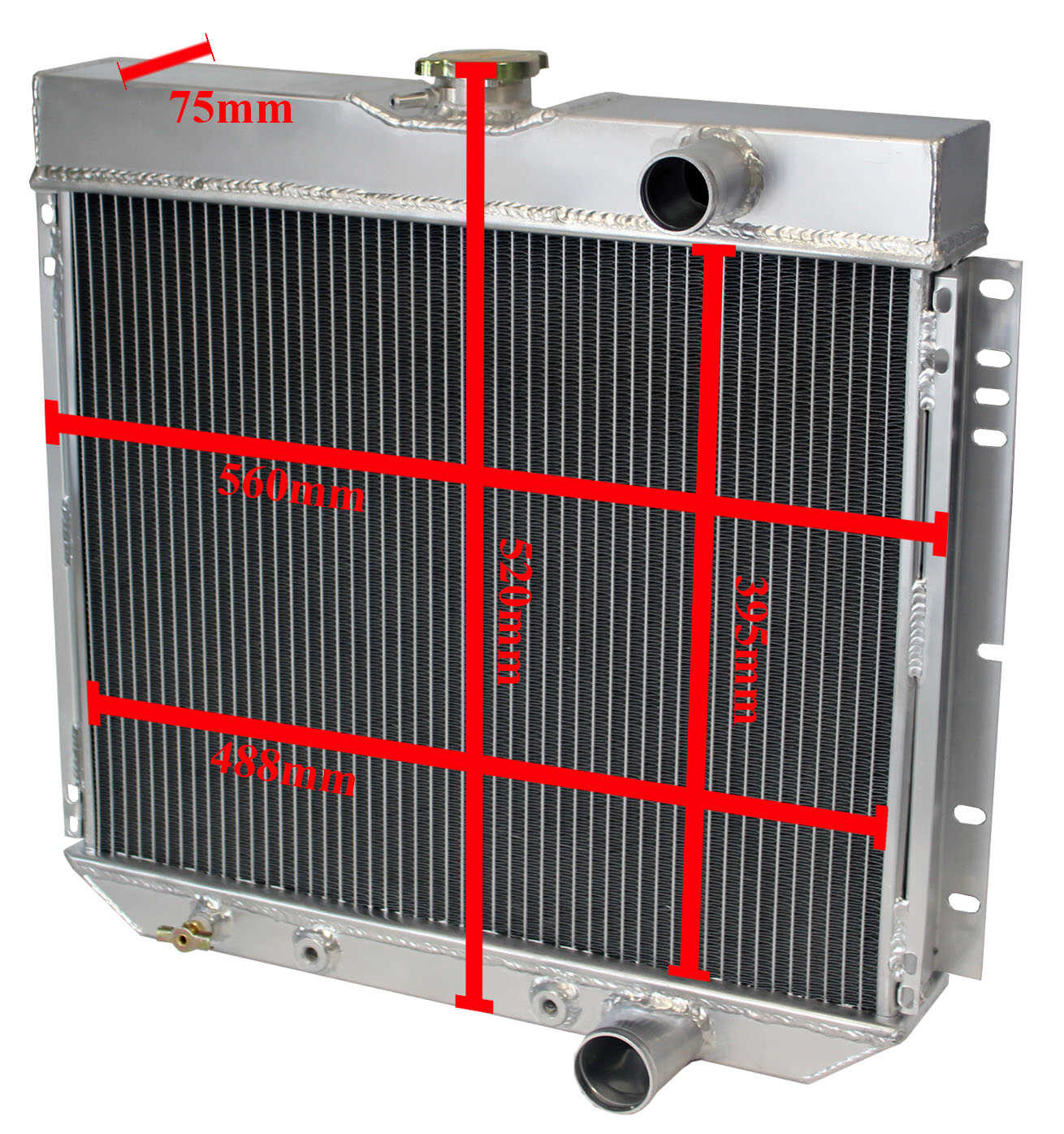 Radiateur Ford Mustang 67-70, Galaxie 64-68, Cougar, 67-68
