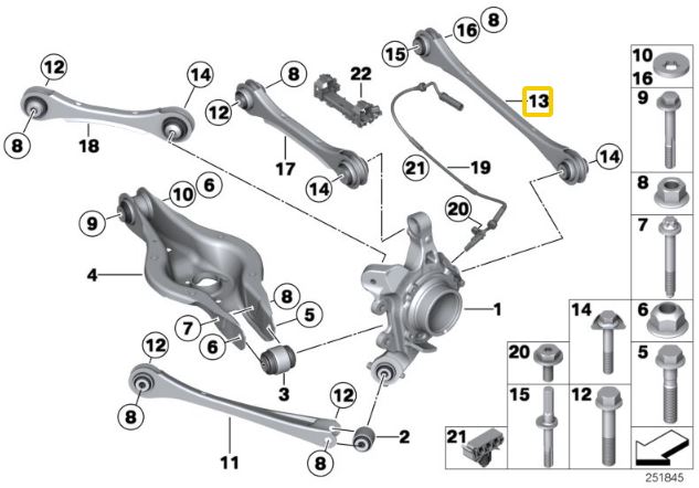 Renfort d'orteil réglable IRP arrière BMW F2x, F3x