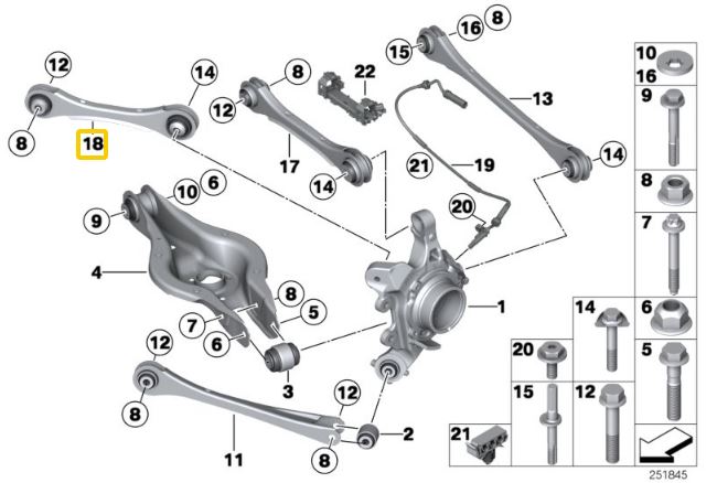 Bras de support arrière réglables IRP BMW F2x, F3x