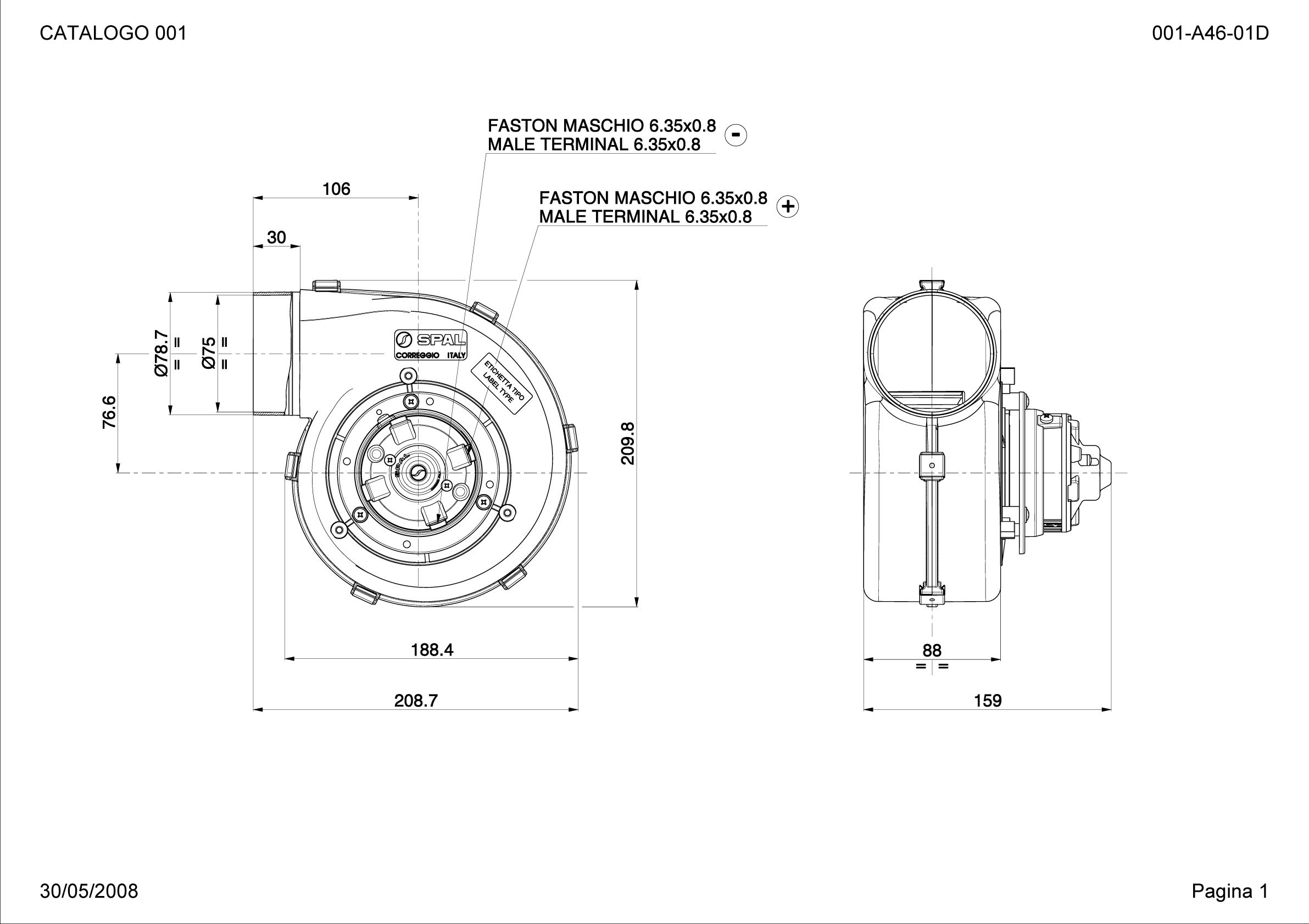 Ventilateur radial SPAL 370 m³/h