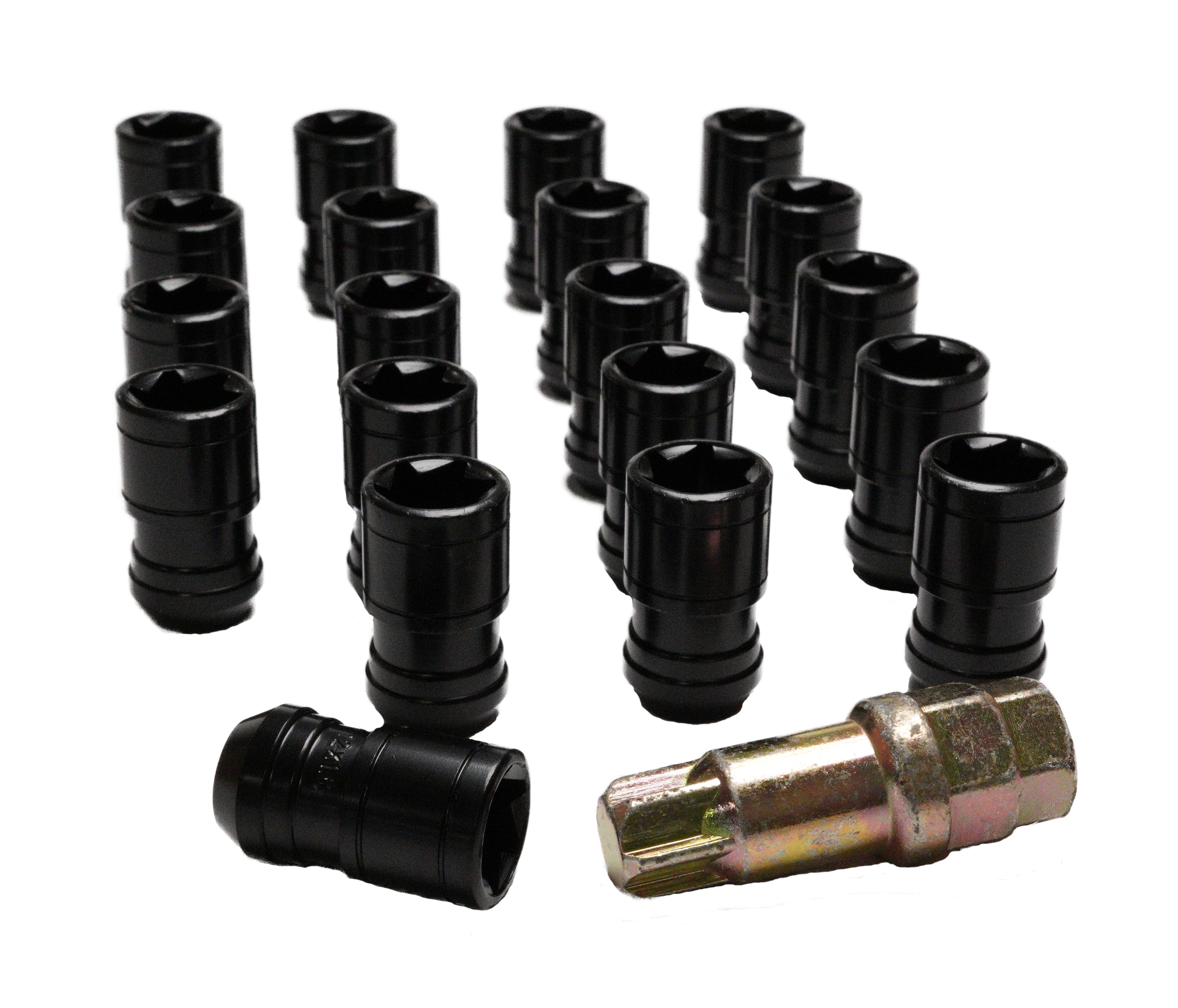 Kit écrou de roue avec douille de blocage Noir M12x1,25