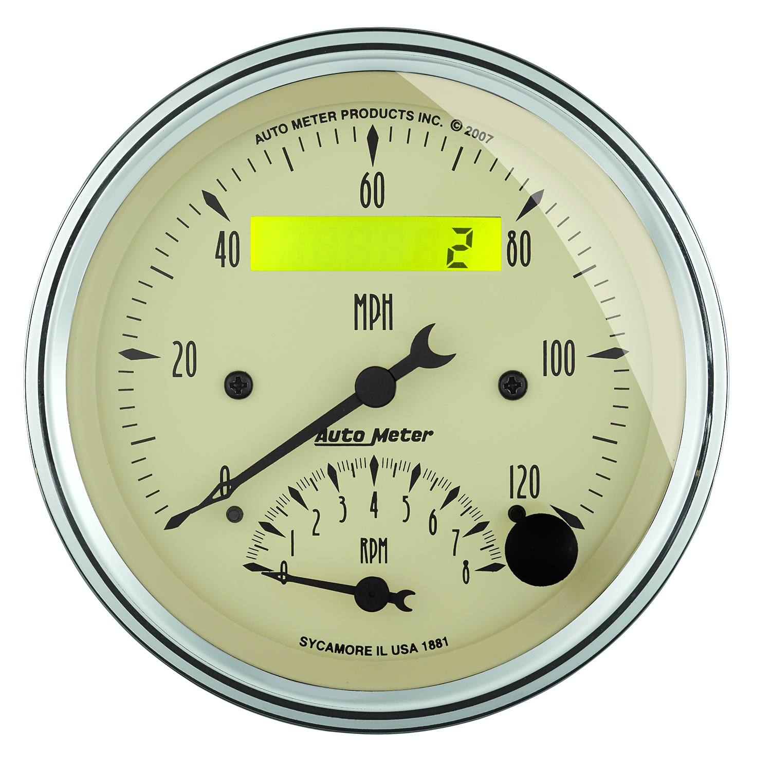 2 Pc. Gauge Kit, 3-3/8" Quad & Tach/Speedo, 240-33 Ω, Antique Beige
