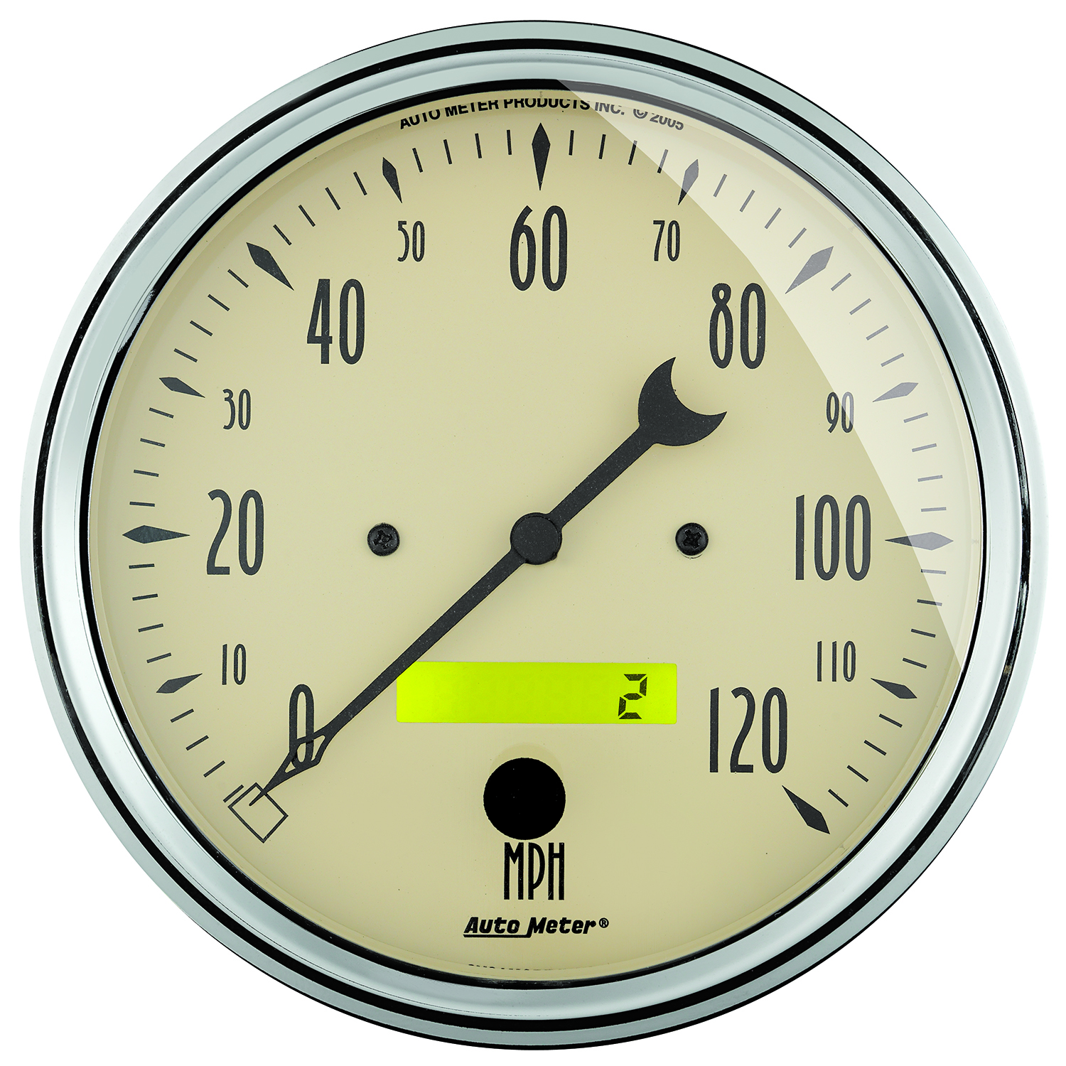2 Pc. Gauge Kit, 5" Quad & Speedometer, 240-33 Ω, Antique Beige