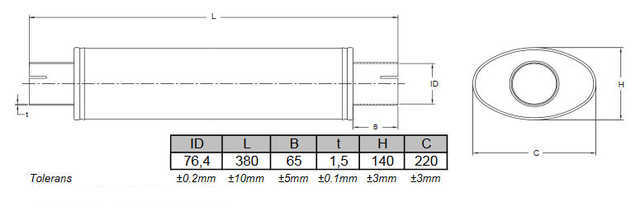 Muffler 3" mini SS