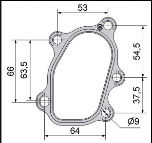 BLANDE DE DOWNPIPE GARRET 5 boulons SS