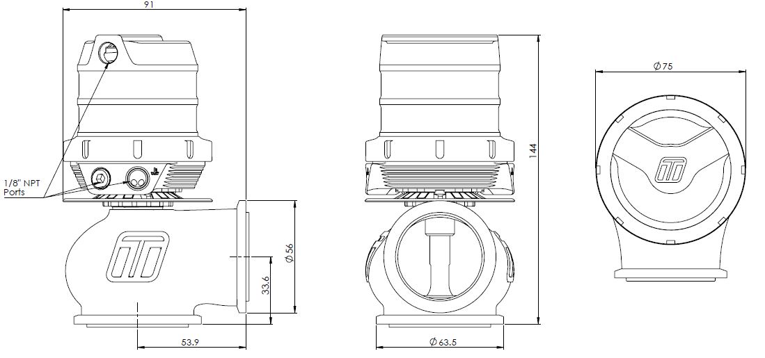Turbosmart" HP" WG Gen-V hyper-porte 45
