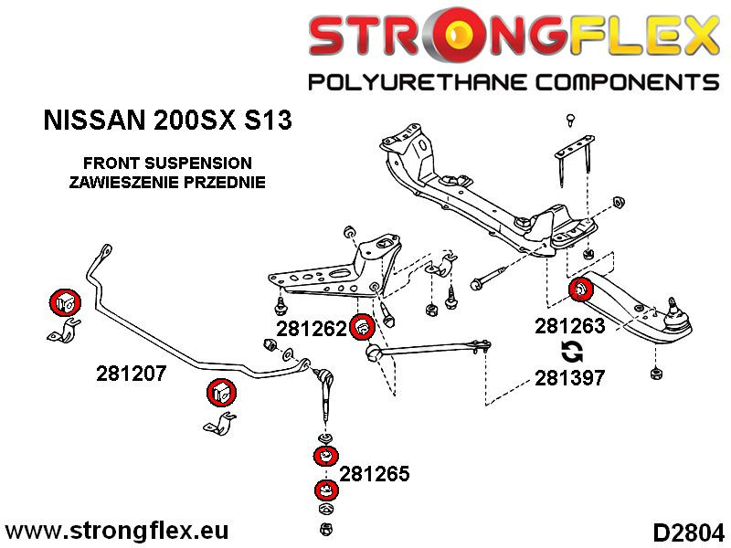 Bras de contrôle de la piste interne avant Bush 38mm Sport