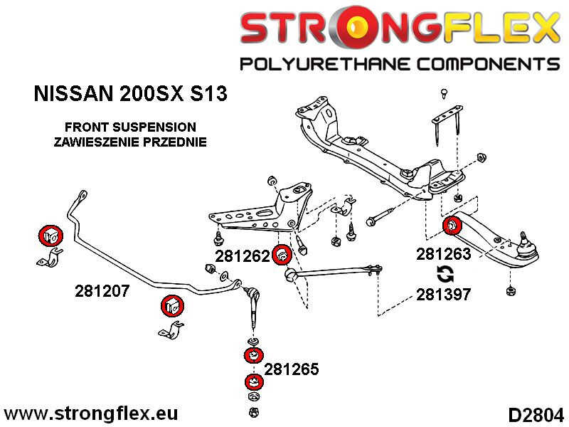 Bras de contrôle de la piste interne avant Bush 38mm Sport