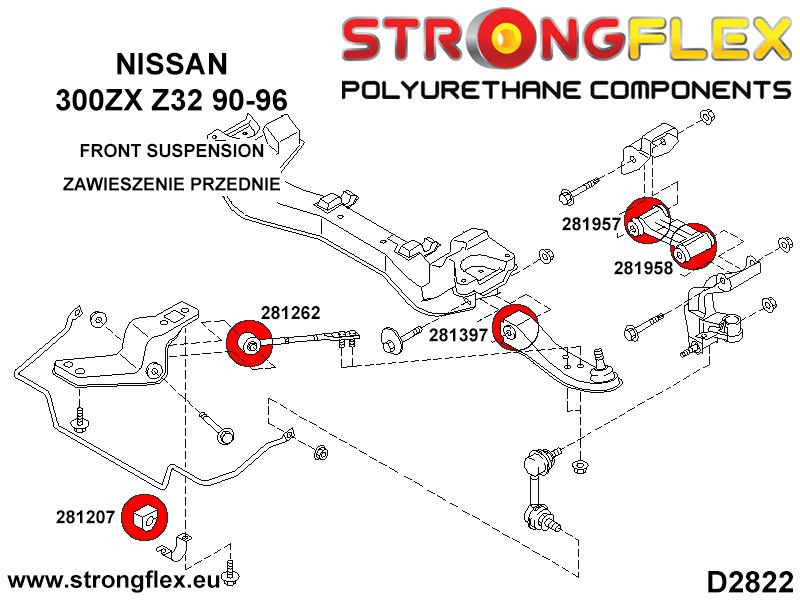 Bras de contrôle de la piste interne avant Bush 38mm Sport