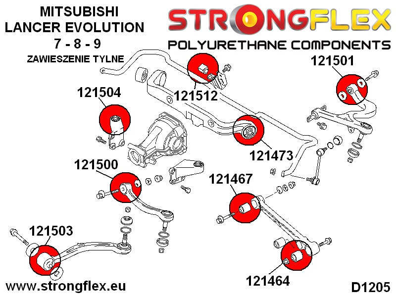 Bras de commande de la piste inférieure arrière Bush Inner Bush 52mm Sport