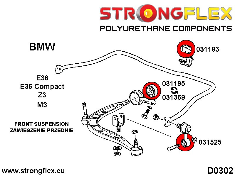 Kit de brousse de suspension avant et arrière Sport