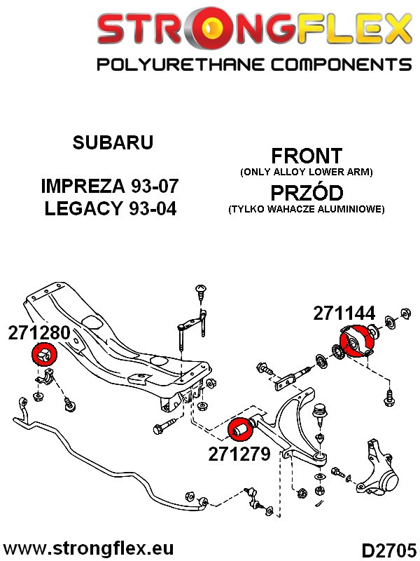 Kit de buisson de suspension avant Sport