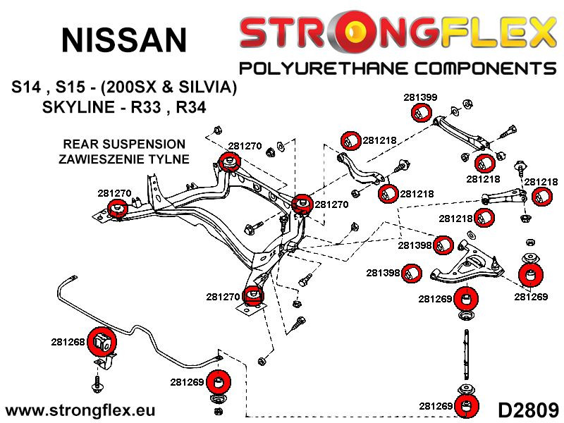 Kit de brousse de suspension arrière