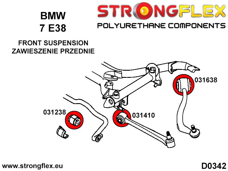 Barre de cravate inférieure avant au châssis Bush 66mm Sport