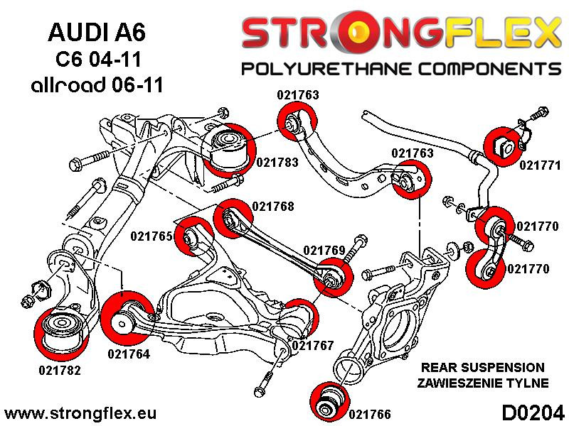 Kit de buisson de suspension arrière Sport