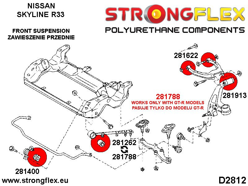Kit de brousse de suspension complète R33 R34 Sport
