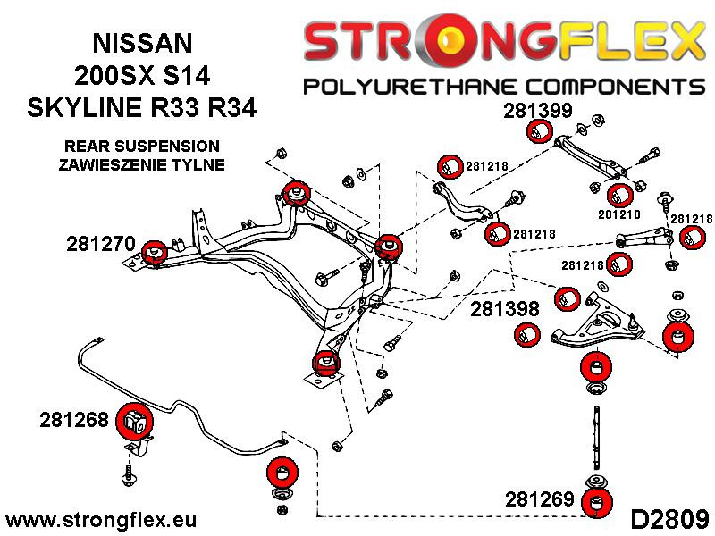 Kit de brousse de suspension complète R33 R34 Sport