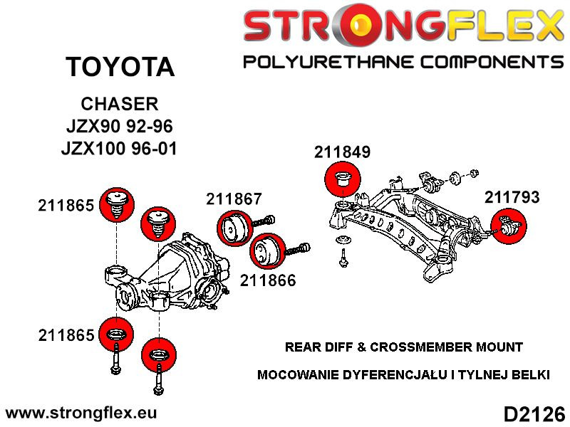 Sous-châssis arrière Toyota supra MKIV - Buisson arrière
