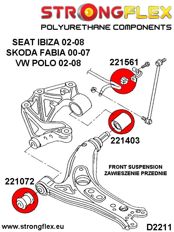 Kit de buisson de suspension avant Sport