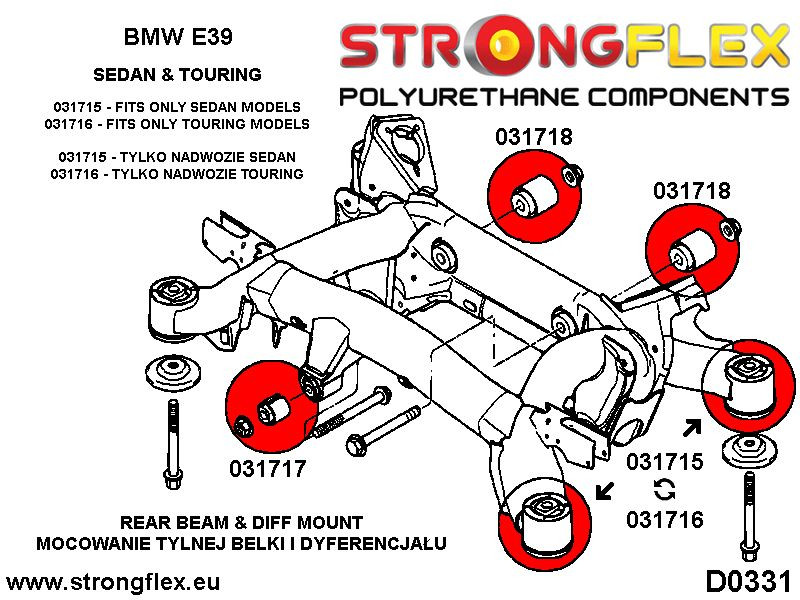Kit de buisson de suspension complet E39 Sedan Sport