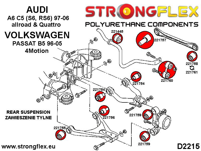 Kit de brousse de suspension arrière