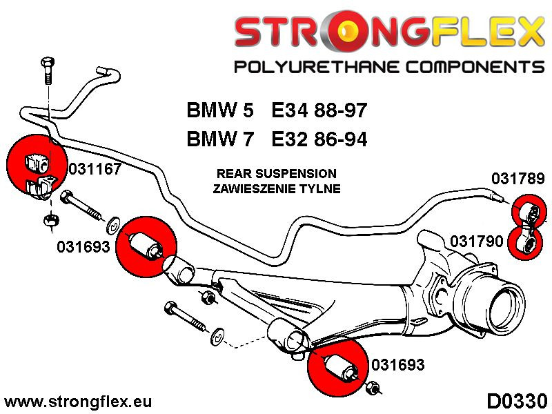 Kit de brousse de suspension arrière