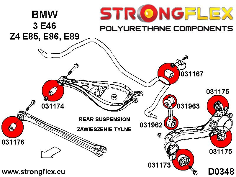 Kit de buisson de suspension arrière Sport