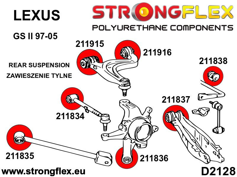 Kit de buisson de suspension arrière Sport