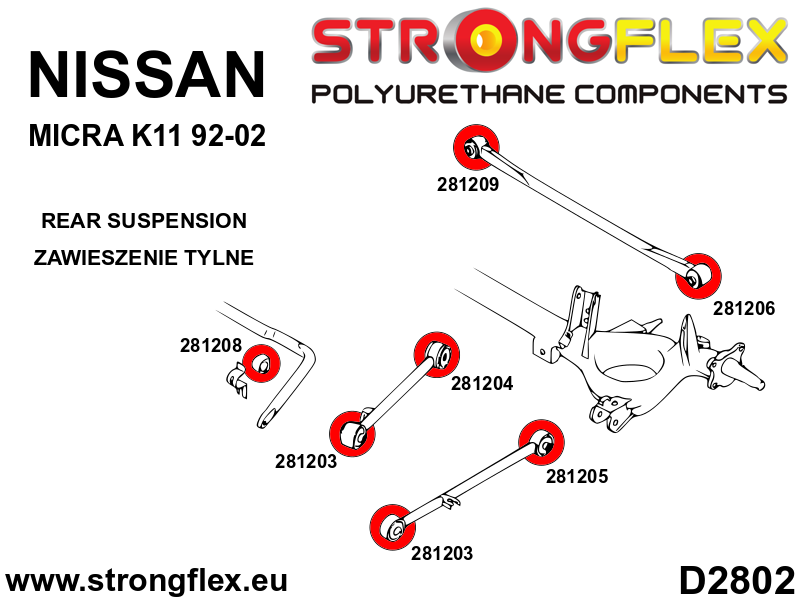 Kit de brousse de suspension arrière