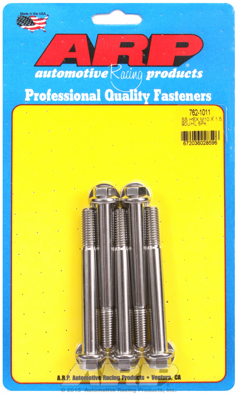 M10 x 1.50 x 90  hex SS bolts (5pcs)