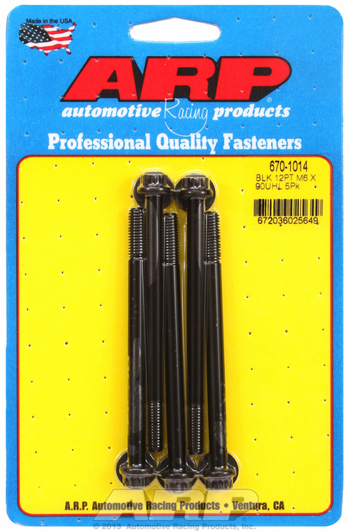 M6 x 1.00 x 90  12pt black oxide bolts (5pcs)