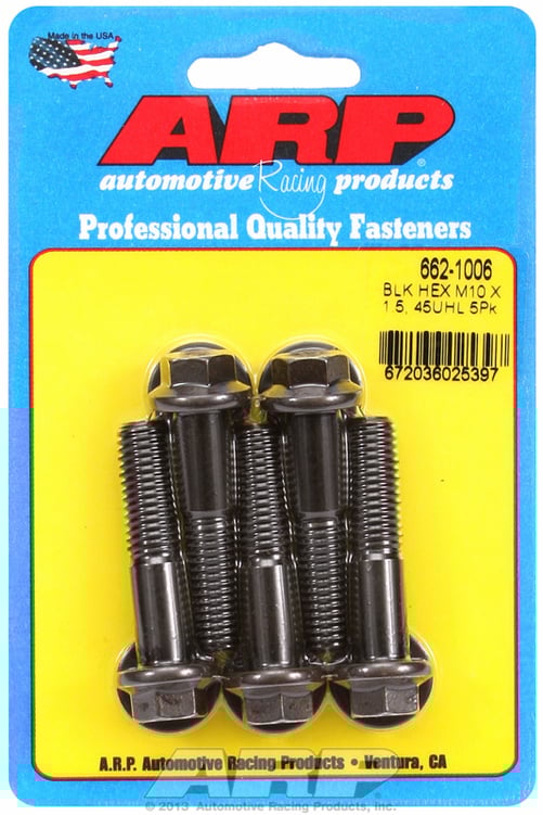 M10 x 1.50 x 45 hex black oxide bolts (5pcs)
