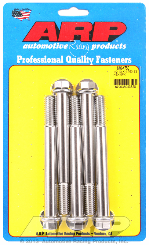 ARP Bolt Kit 1/2-13 x 4.750 SS Hex