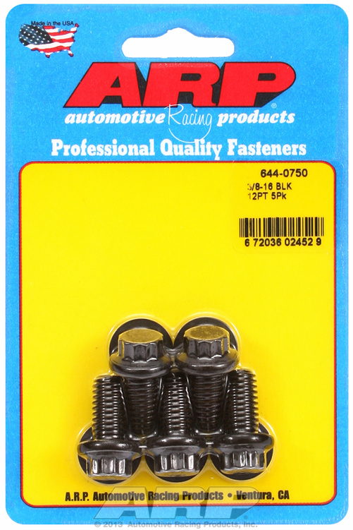 "3/8""-16 x 0.750 12pt 7/16 wrenching black oxide bolts"5pcs