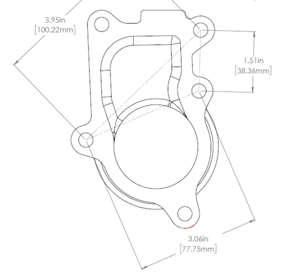 Bride de descente Holset He221w # 7 (5-Bolt) Acier inoxydable
