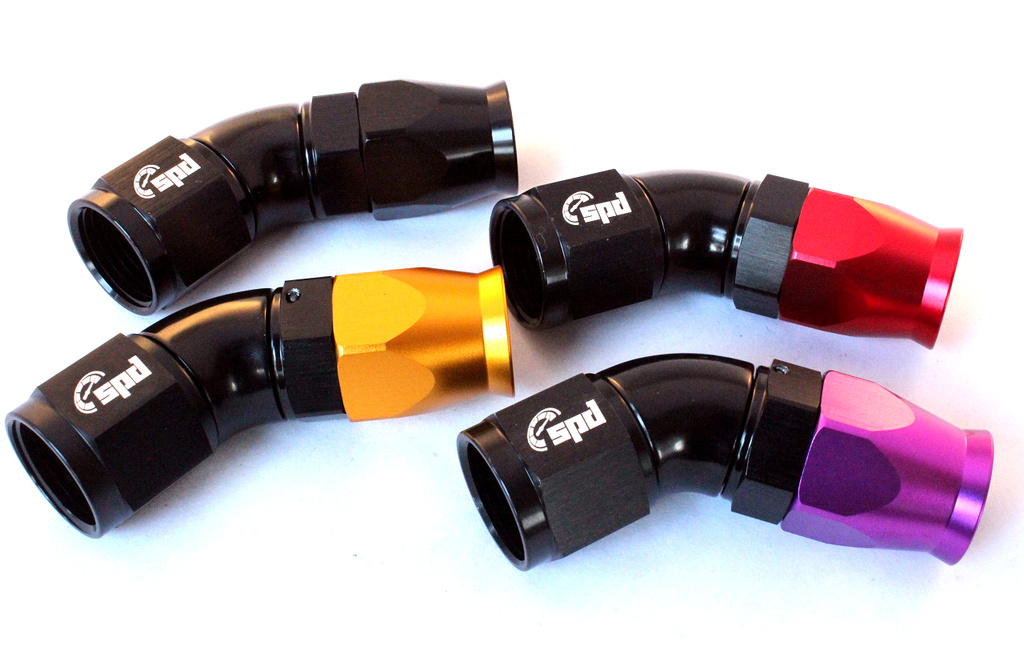 AN12 Tuyau fin de 45 ° Flow Flow PTFE