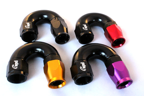 AN8 Tuyau final 180 ° Flow Flow PTFE