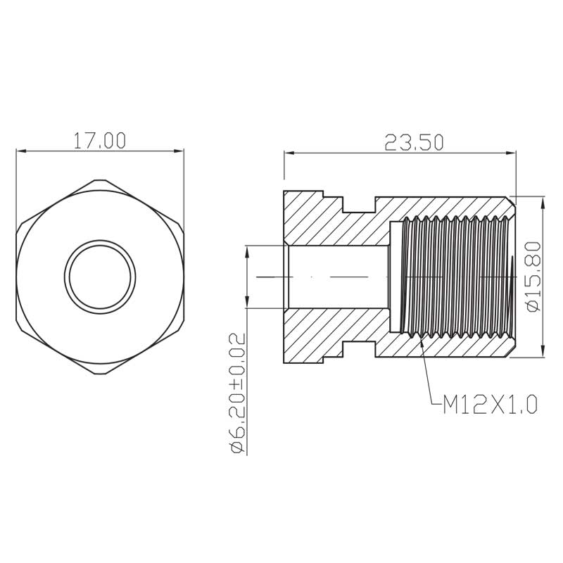 Raccord de frein femelle M12x1 Acier