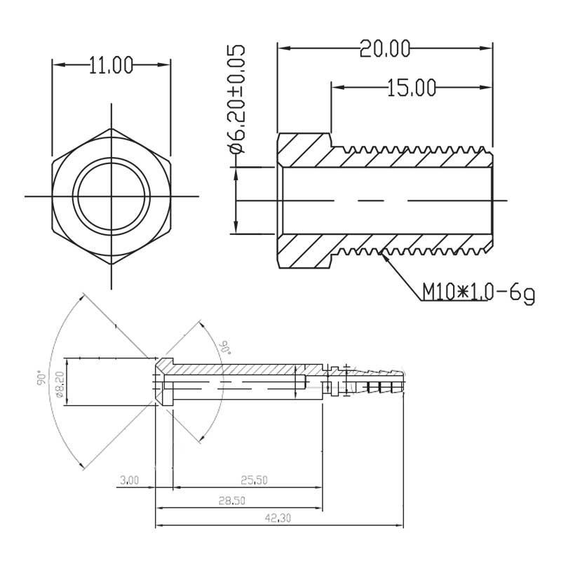 Raccord de frein mâle M10x1 (pivotant)