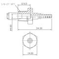 Raccord de frein mâle 1/8 NPT Acier inoxydable (pas de pivot)