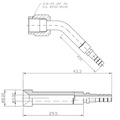 Raccord de frein femelle 3/8-24 45 degrés Acier inoxydable