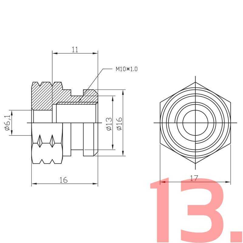 Joint de direction universel 17 mm 1/2 - Raccord d'arbre universel -  Raccord moteur DIY - 20 x 32 x 85 mm - 13 x 10 x 4