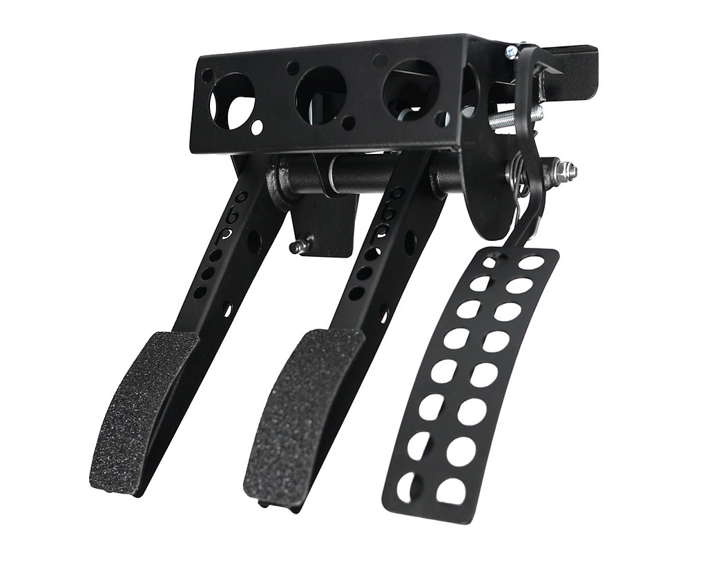 Classic Mini Top Mounted 3 Pedal System W/Offset Clutch - Mild Steel Reinforced Pedals