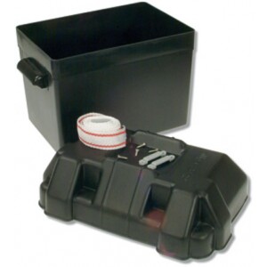 Boîte de batterie en plastique noir