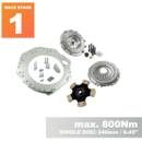 PMC RACE STAGE 1 GM Chevrolet V8 LS - BMW M57 / E46 S54 M3 - 240mm / 9.45"